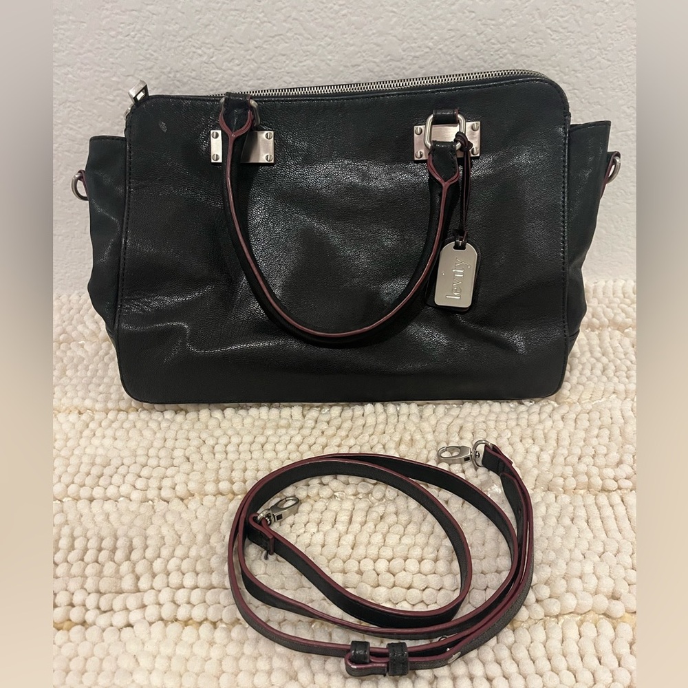 Levity Large Leather Triple-Entry Satchel